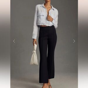 Anthropologie Maeve Margot Black cropped flare leg pants